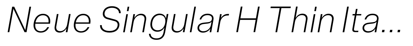 Neue Singular H Thin Italic